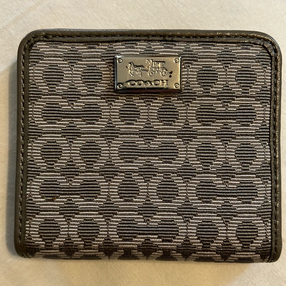 Coach signature canvas bifold wallet